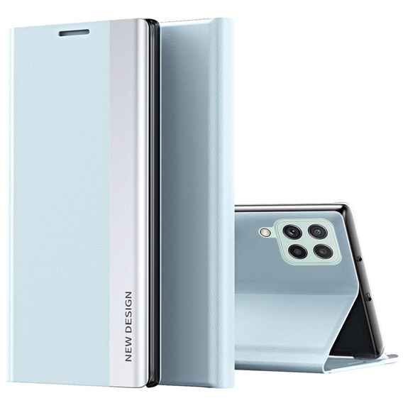 Cu clapetă pentru Samsung Galaxy M33 5G, Side Magnetic, caz albastru