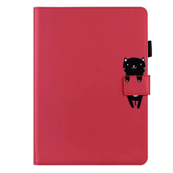 Husă pentru iPad 10.2" 2021/2020/2019 (9/8/7 gen.), cu clapetă, animal, roșu