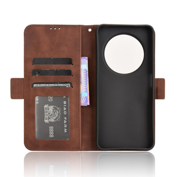 Cu clapetă pentru Xiaomi Redmi 14C / Xiaomi Poco C75, Card Slot, maro