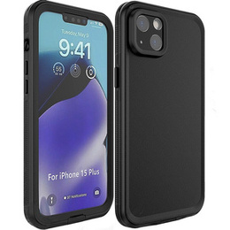 Husă impermeabilă IP68 pentru iPhone 15 Plus, negru