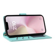 Husă cu clapetă pentru iPhone 16E, Rhombus Crossbody Leather, verde