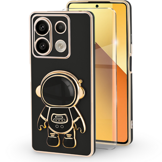 Carcasă pentru Xiaomi Redmi Note 13 5G, Astronaut, negru + sticlă călită 9H