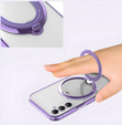Carcasa magnetică pentru Samsung Galaxy A56, pentru MagSafe, violet + sticlă 9H