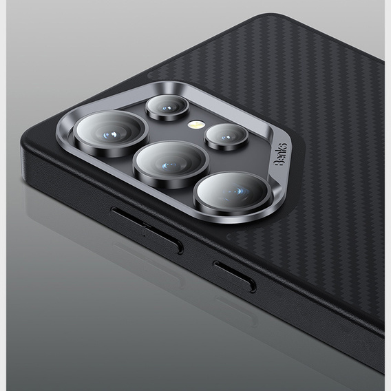 Carcasa BENKS Kevlar pentru Samsung Galaxy S25+ Plus, pentru MagSafe, Carbon Fiber, negru