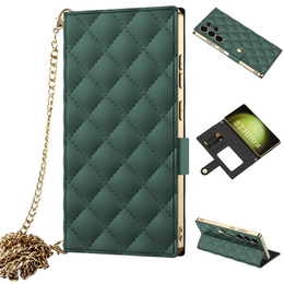 Husă flip pentru Samsung Galaxy S23 Ultra, GKK Mirror Wallet, verde