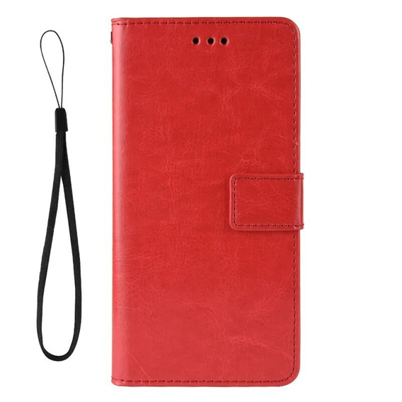 Cu clapetă pentru Xiaomi Poco F6, Crazy Horse Wallet, roșu