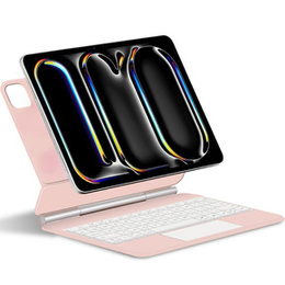 Husă de tastatură pentru iPad Pro 13" 2024, Magnetic Keyboard Touchpad, roz