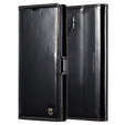 Carcasă flip CASEME pentru Samsung Galaxy Note 10 Plus, Waxy Textured, negru