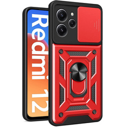 Husă blindată pentru Xiaomi Redmi 12, CamShield Slide, roșu