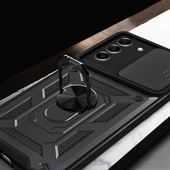 Husă blindată pentru Samsung Galaxy S22 Plus, CamShield Slide, negru