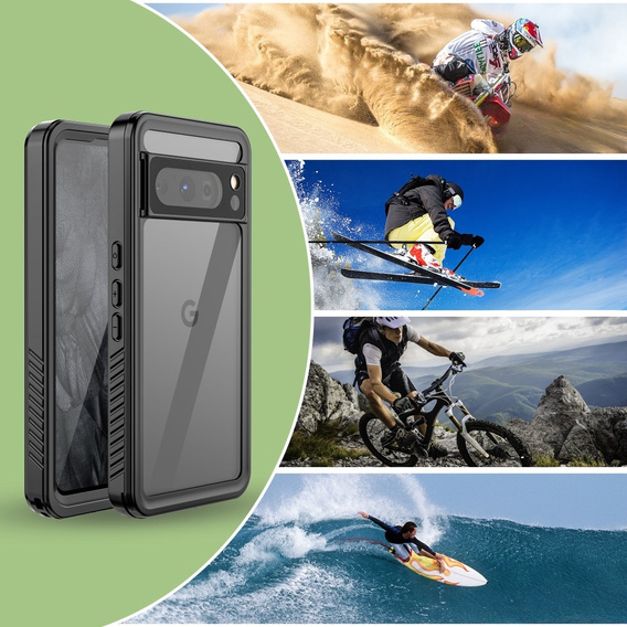 Husă impermeabilă IP68 pentru Google Pixel 8 Pro, negru