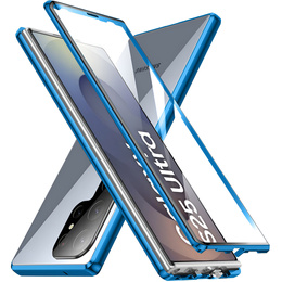 Husa pentru Samsung Galaxy S25 Ultra, Magnetic Dual Glass, albastru