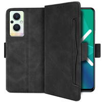 Cu clapetă pentru Oppo Reno7 Lite 5G, Card Slot, negru