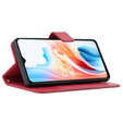 Cu clapetă pentru Oppo A38 4G / Oppo A18 4G, Crazy Horse Wallet, roșu