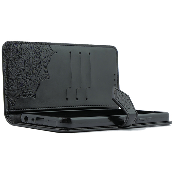 Cu clapetă pentru Oppo A38 4G / Oppo A18 4G, Mandala, negru