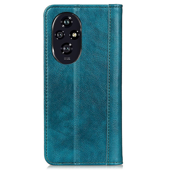 Husa cu clapetă pentru Honor 200 Pro 5G, Split Leather, verde