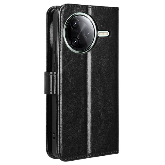 Cu clapetă pentru Xiaomi Poco F7 Pro, Crazy Horse Wallet, negru