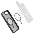 Carcasă MagSafe Spigen pentru iPhone 16E, Ultra Hybrid, transparent / negru + 9H Tempered Glass