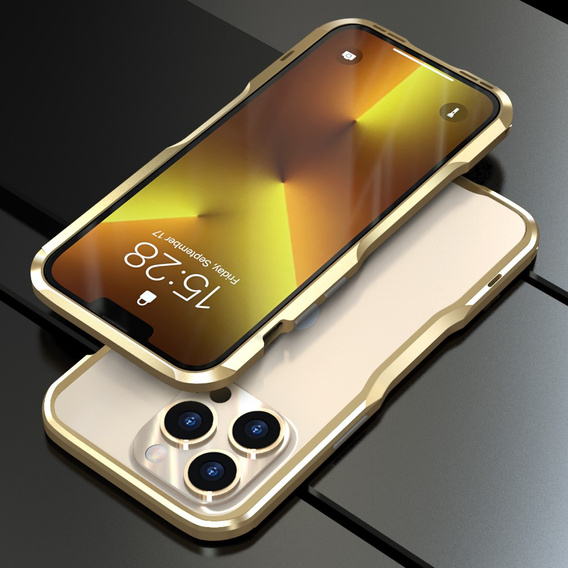 Husa LUPHIE pentru iPhone 13 Pro, Armor Bumper, de aur