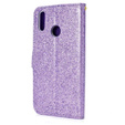 Cu clapetă pentru Huawei P Smart 2019 / Honor 10 Lite, Glitter Mirror Wallet, violet