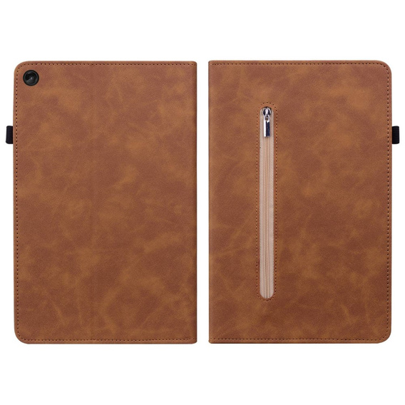 Husa pentru Lenovo Tab M10 10.1 Gen 3, Wallet Pen Slot, maro