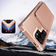Husa pentru Samsung Galaxy S25 Ultra, Card Holder Kickstand, roz