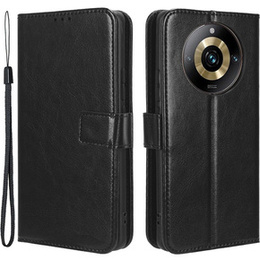 Cu clapetă pentru Realme 11 Pro 5G / Pro+ 5G, Crazy Horse Wallet, negru