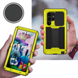 Husă blindată pentru Samsung Galaxy S23 Ultra, R-JUST CamShield Slide, galben