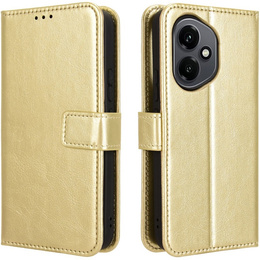 Cu clapetă pentru Honor 400 5G, Crazy Horse Wallet, de aur