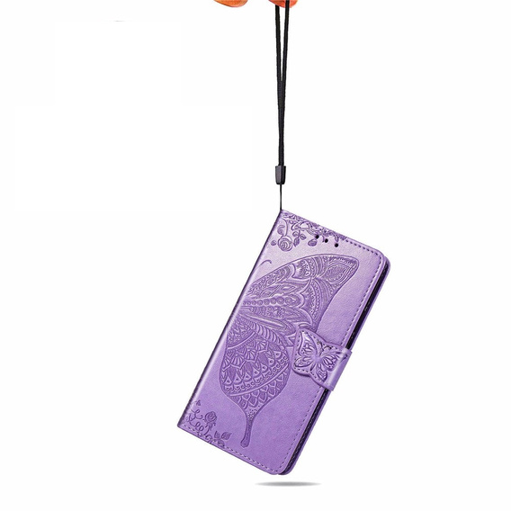 Cu clapetă pentru Xiaomi Redmi A3, Butterfly, violet