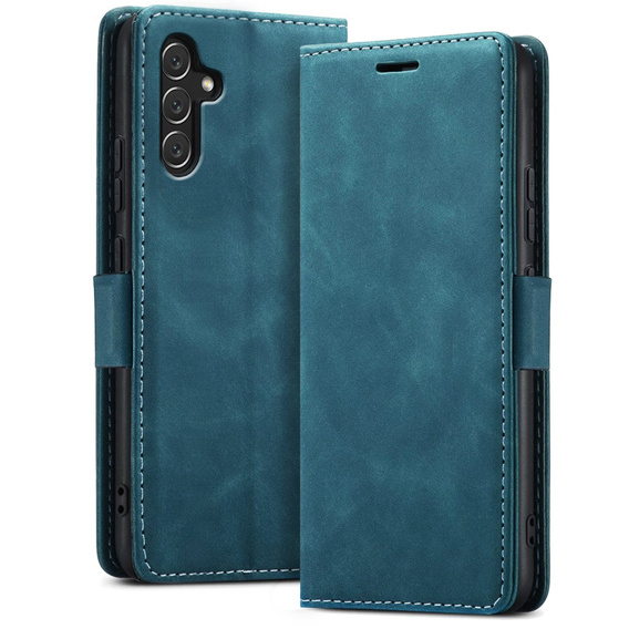 Husă pentru Samsung Galaxy A14 4G/5G, ERBORD Vintage, portofel cu clapetă, albastru