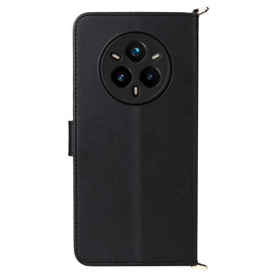 Carcasă cu clapetă pentru Realme 14 Pro+ 5G, Crossbody Leather Wallet, negru