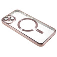 Husă pentru iPhone 14, Electro MagSafe, roz + Sticlă pentru ecran