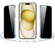 2x Sticlă de confidențialitate temperată pentru iPhone 15, ERBORD 9H Easy App Anti-Peep