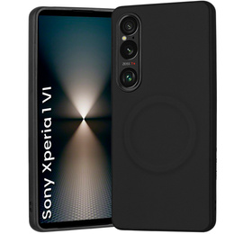 Huse pentru Sony Xperia 1 VI, Leather Hybrid MagSafe, negru