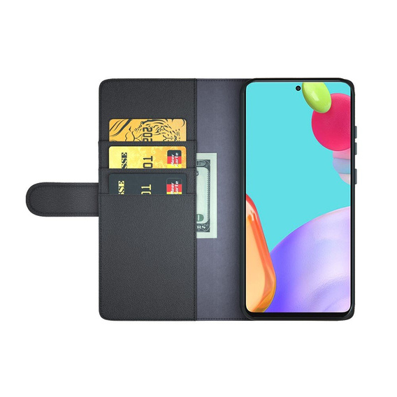 Husa cu clapetă pentru Samsung Galaxy A52 / A52s, Split Leather, albastru
