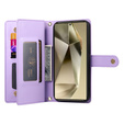 Cu clapetă pentru Samsung Galaxy S25 Ultra, Wallet Zipper Pocket, violet