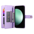 Cu clapetă pentru Samsung Galaxy S25 Edge, Wallet Zipper Pocket, violet