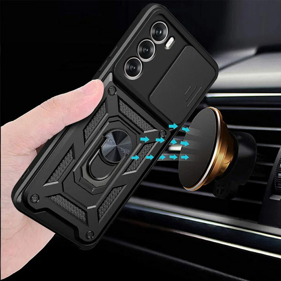 Husă blindată pentru Realme 14X / Realme C75, CamShield Slide, negru