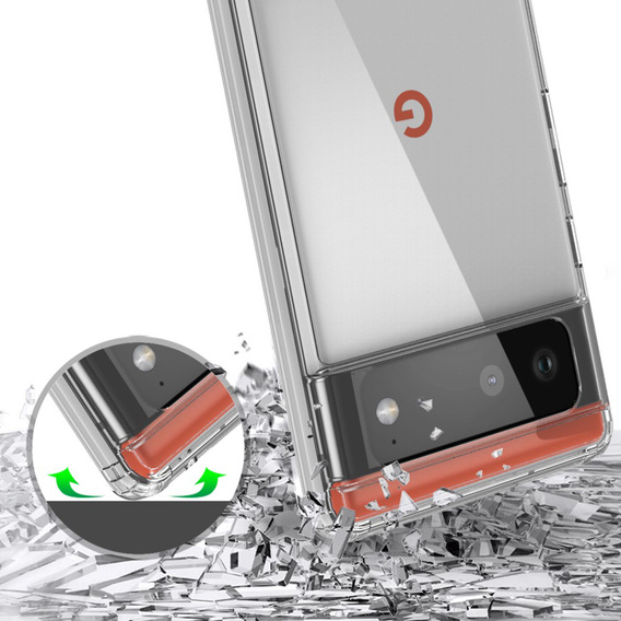 Huse pentru Google Pixel 6, Fusion Hybrid, transparentă
