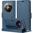 Husă pentru Realme 12 Pro 5G / 12 Pro+ 5G, ERBORD Glossy Litchi, portofel cu clapetă, albastru