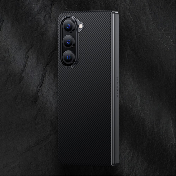 Carcasa BENKS Kevlar pentru Samsung Galaxy Z Fold5 5G, pentru MagSafe, Carbon Fiber, negru