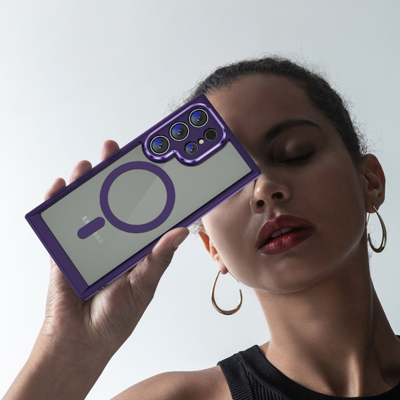 Husă pentru Samsung Galaxy S23 Ultra, ERBORD Impact Guard, MagSafe, violet închis