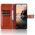 Cu clapetă pentru TCL 40 NxtPaper, Crazy Horse Wallet, maro