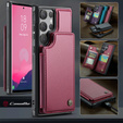 Husa cu clapetă CASEME pentru Samsung Galaxy S25 Ultra, Litchi Wallet, roșu
