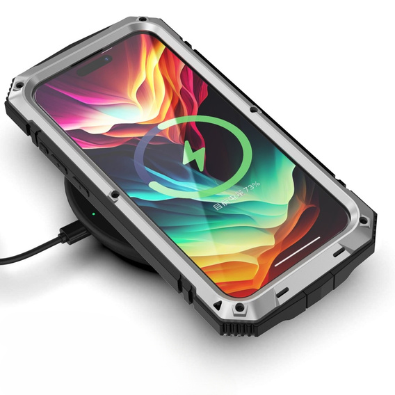 Husă pentru iPhone 15 Pro, R-JUST, armată, de argint / negru