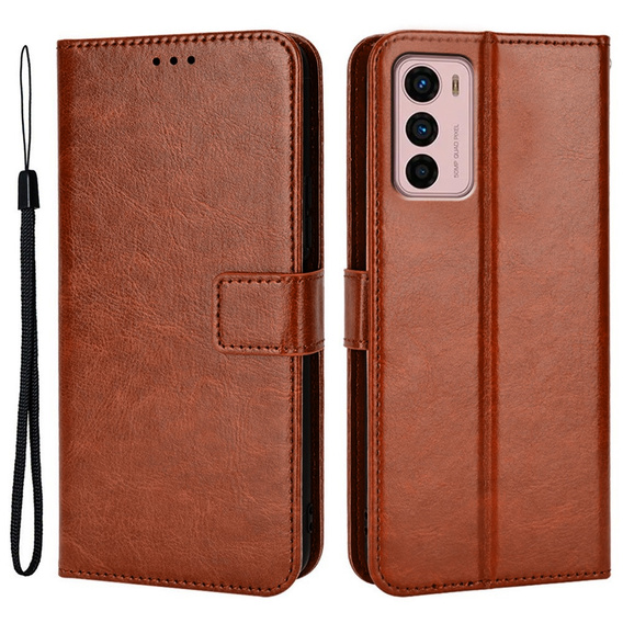Cu clapetă pentru Motorola Moto G42 4G, Crazy Horse Wallet, maro