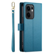 Cu clapetă pentru Oppo Reno 13F 5G, Wallet Zipper Pocket, albastru
