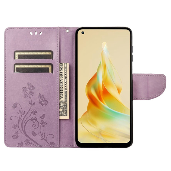Cu clapetă pentru Oppo Reno8 T 4G, Mandala Flower, violet