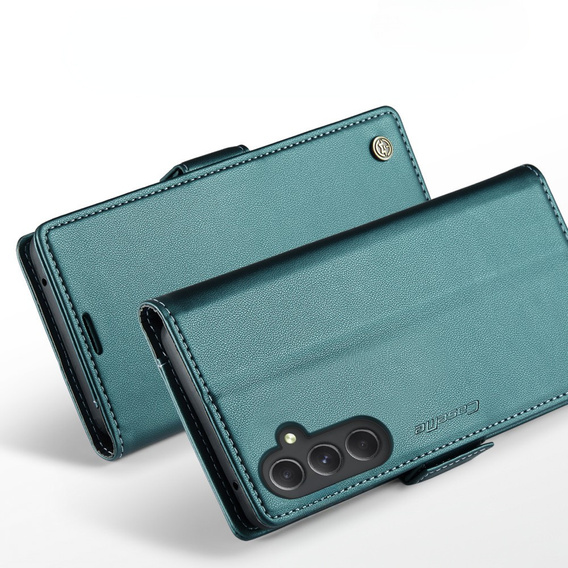 Husa cu clapetă CASEME pentru Samsung Galaxy A54 5G, Litchi Wallet, verde